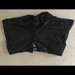 Black denim shorts